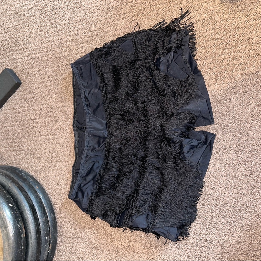 Balera Black Dance Shorts with Fringe